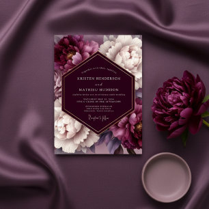 Plum Lush Bloom Wedding Invitation