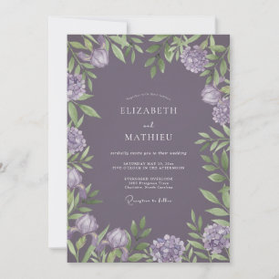 Plum Lush Spring Wedding Invitation