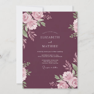 Plum Luxe Autumn Wedding Invitation