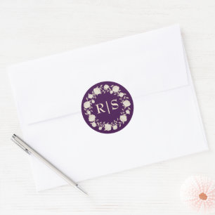 Plum Majesty Champagne Wedding Classic Round Sticker