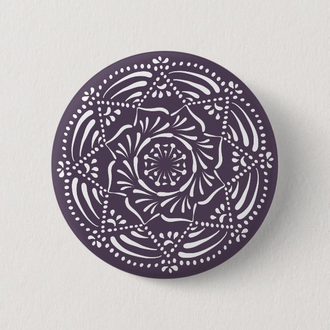 Plum Mandala 6 Cm Round Badge (Front)