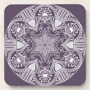Plum Mandala Coaster