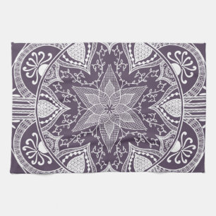 Plum Mandala Tea Towel