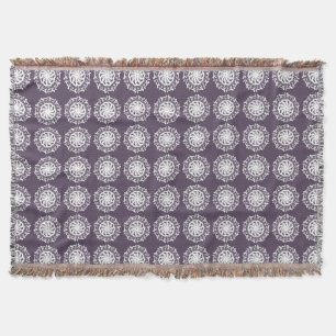 Plum Mandala Throw Blanket