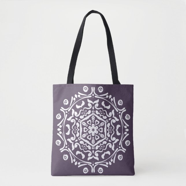 Plum Mandala Tote Bag (Front)