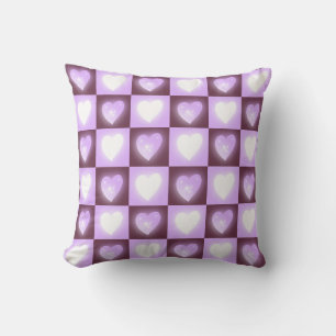 Plum Mauve Celestial Hearts Valentine’s Cushion
