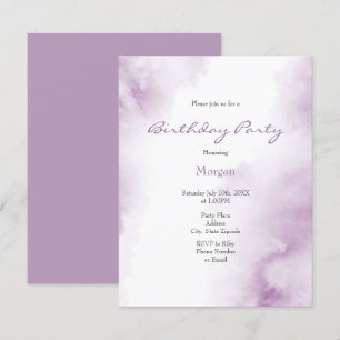 Plum Mauve Watercolor Abstract Frame Invitation