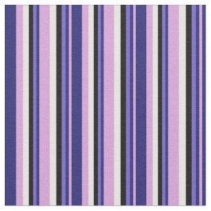 Plum, Midnight Blue, Slate Blue, Black & White Fabric
