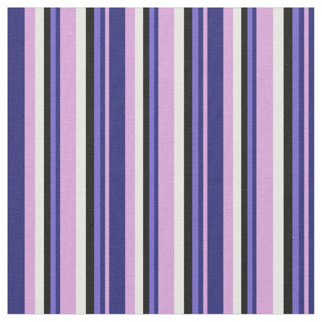 Plum, Midnight Blue, Slate Blue, Black & White Fabric (Close Up)