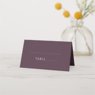 Plum Minimalist Typography Classic Wedding  Place Card