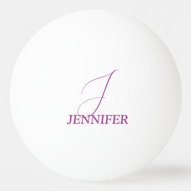 Plum Monogrammed Ping Pong Ball (Front)