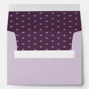 Plum   Natural  Vintage Pattern Burlap Wedding Envelope
