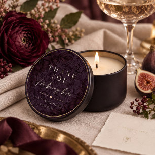 Plum Noir Moody Floral Wedding Thank You Classic Round Sticker