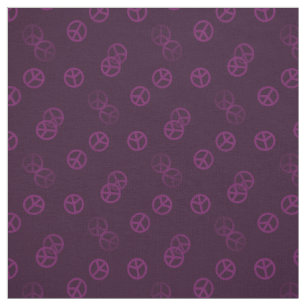 Plum Peace Sign Fabric