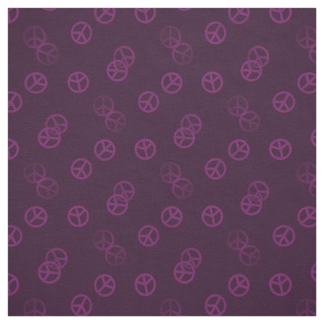Plum Peace Sign Fabric (Swatch)