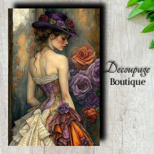 Plum & Pearl Rose Decoupage Tissue Paper