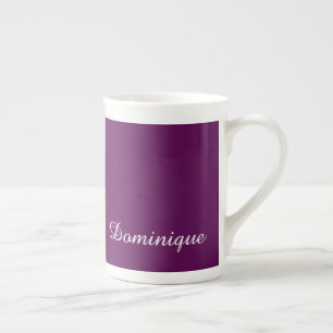 Plum Perfection Customisable Name  Bone China Mug