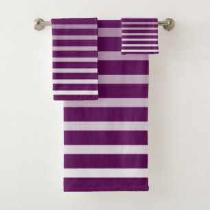 Plum Perfection - Elegant Plum Stripes Bath Towel