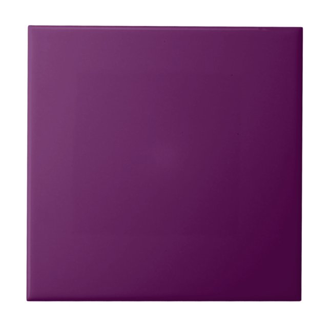 Plum Perfection - Elegant Solid Plum Ceramic Tile (Front)