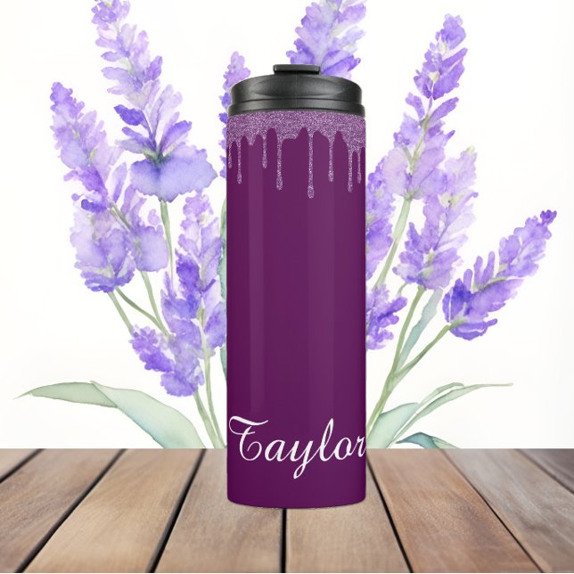 Plum Perfection Glitter - Name Thermal Tumbler (Creator Uploaded)
