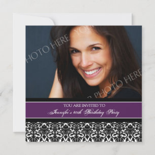 Plum Photo 40th Birthday Party Invitations