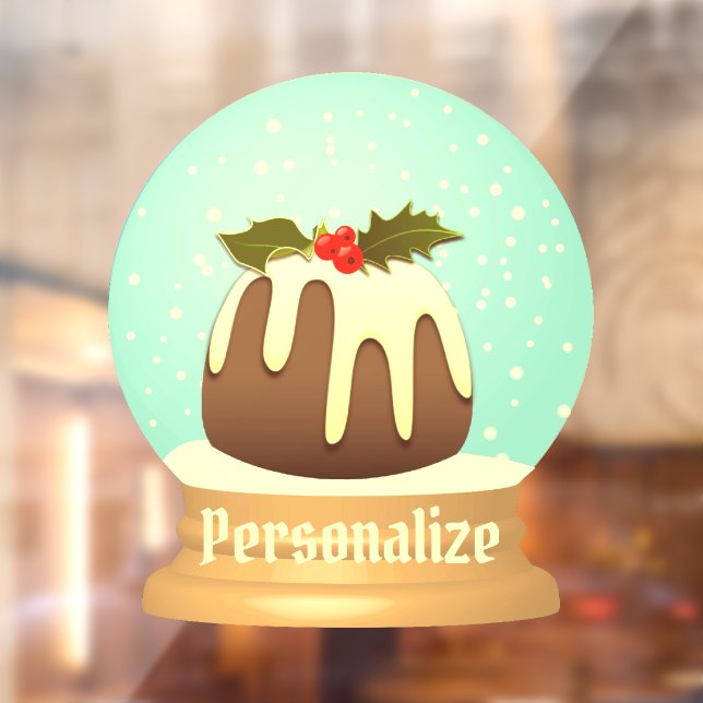 Plum pudding snow globe winter cake red green  (Sheet 2)