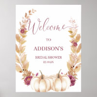 Plum Pumpkin Fall In Love Bridal Shower Welcome
