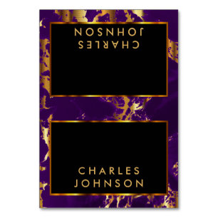 Plum Purple and Gold Marble - Place Cards