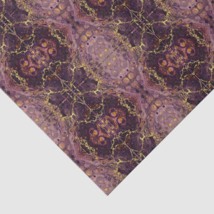Plum Purple And Gold Marble Tissue Paper