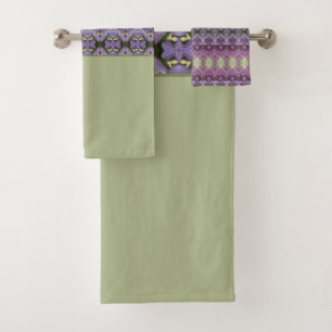 Plum Purple and Mauve Bath Towel Set