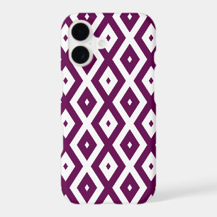 Plum purple and white diamond pattern
