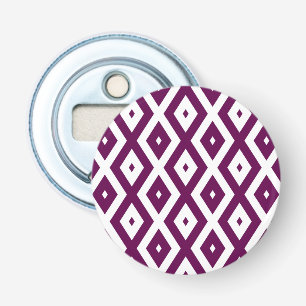 Plum purple and white diamond pattern bottle opener