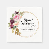 Plum Purple Blush Pink Botanical Bridal Shower