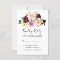 Plum Purple Blush Pink Botanical Floral Wedding