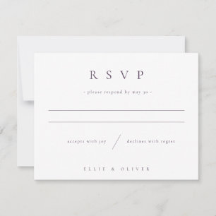 Plum Purple Boho Photo Wedding Modern RSVP Card