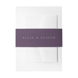 Plum Purple Boho Wedding Modern Invitation Belly Band