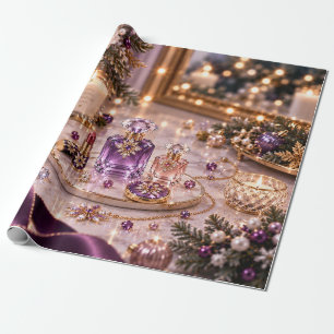 Plum Purple Christmas Beauty Wrapping Paper