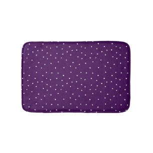 Plum Purple Cute Scattered Dots Bath Mat