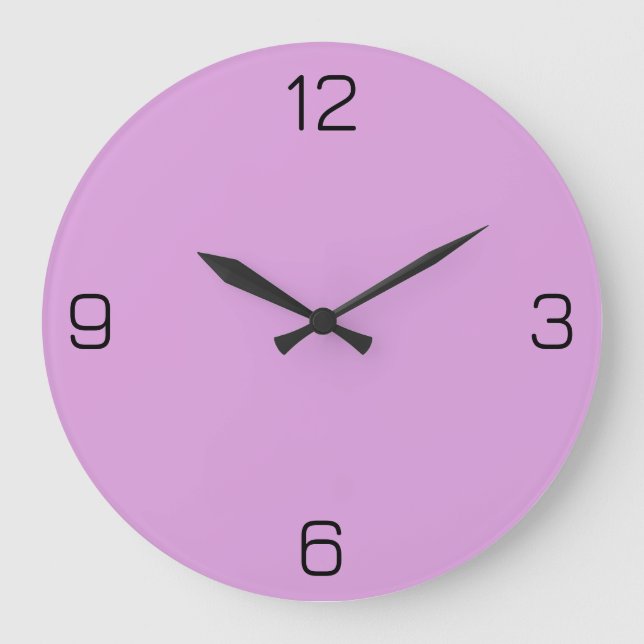 Plum Purple DDA0DD - Option to Add Name Large Clock (Front)