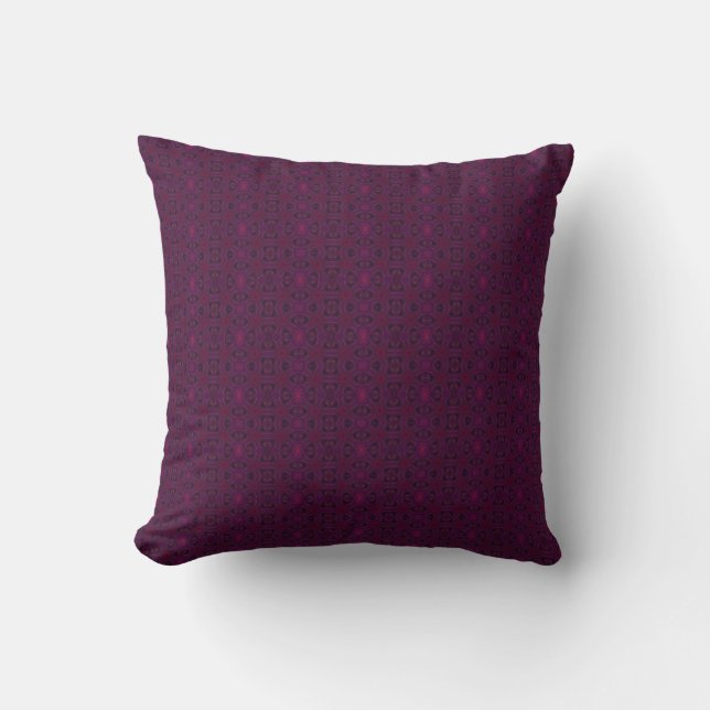 Plum purple geometric pattern throw pillow (Front)