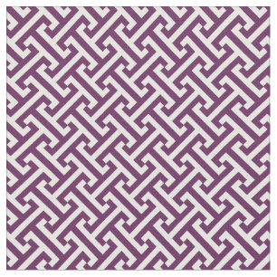Plum Purple Greek Key Pattern Fabric