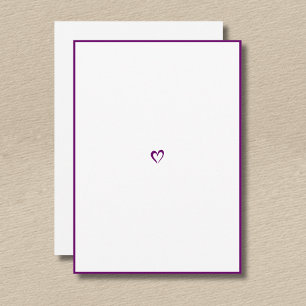 Plum Purple Minimal Border Little Heart No Text Card