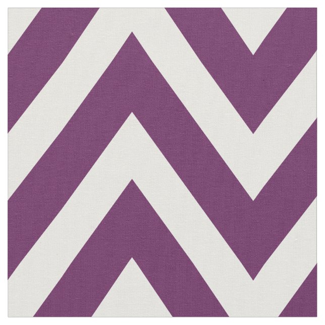 Plum Purple Modern Chevron Large Scale Fabric (Close Up)