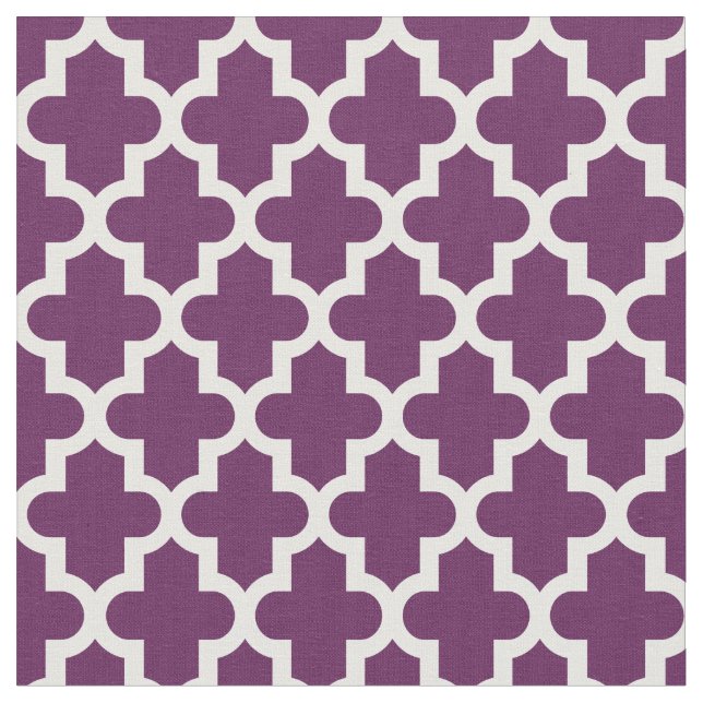 Plum Purple Moroccan Print Fabric (Close Up)
