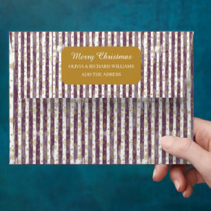 Plum Purple Painted Stripes Envelope