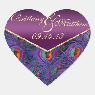 Plum Purple Peacock Envelope Seal