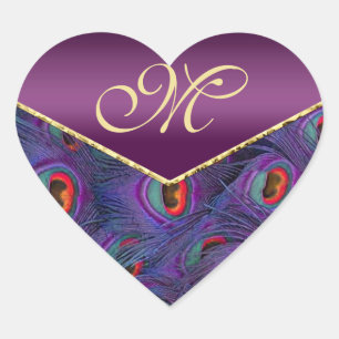 Plum Purple  Peacock Monogram Envelope Seal