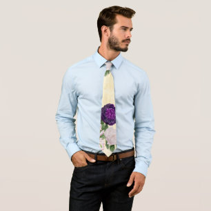 Plum Purple Peony Vintage Musical Tie