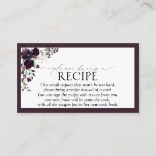 Plum Purple Please Bring A Recipe Enclosure Card