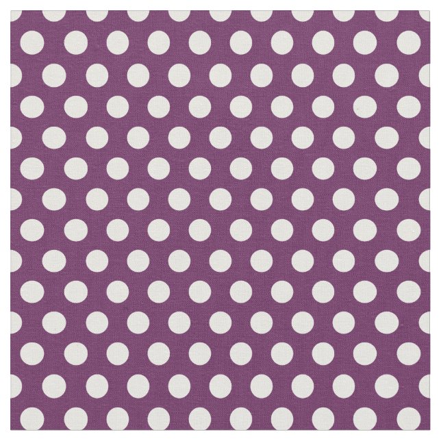 Plum Purple Polka Dots Fabric (Close Up)